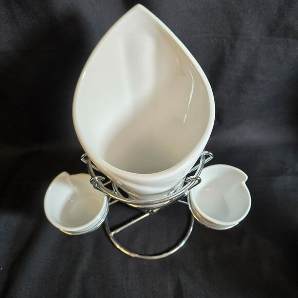 PAIR Gibson Table Compliments 4-Piece French Fry Appetizer Serving Set Ceramic - Picture 5 of 10